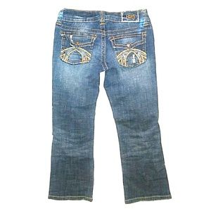 H2J Factory Distressed Denim Capri's